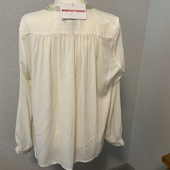 213 Industry Vintage NWT Blouse with metal accents on collar tie size L, 22” p2p - Picture 6 of 9